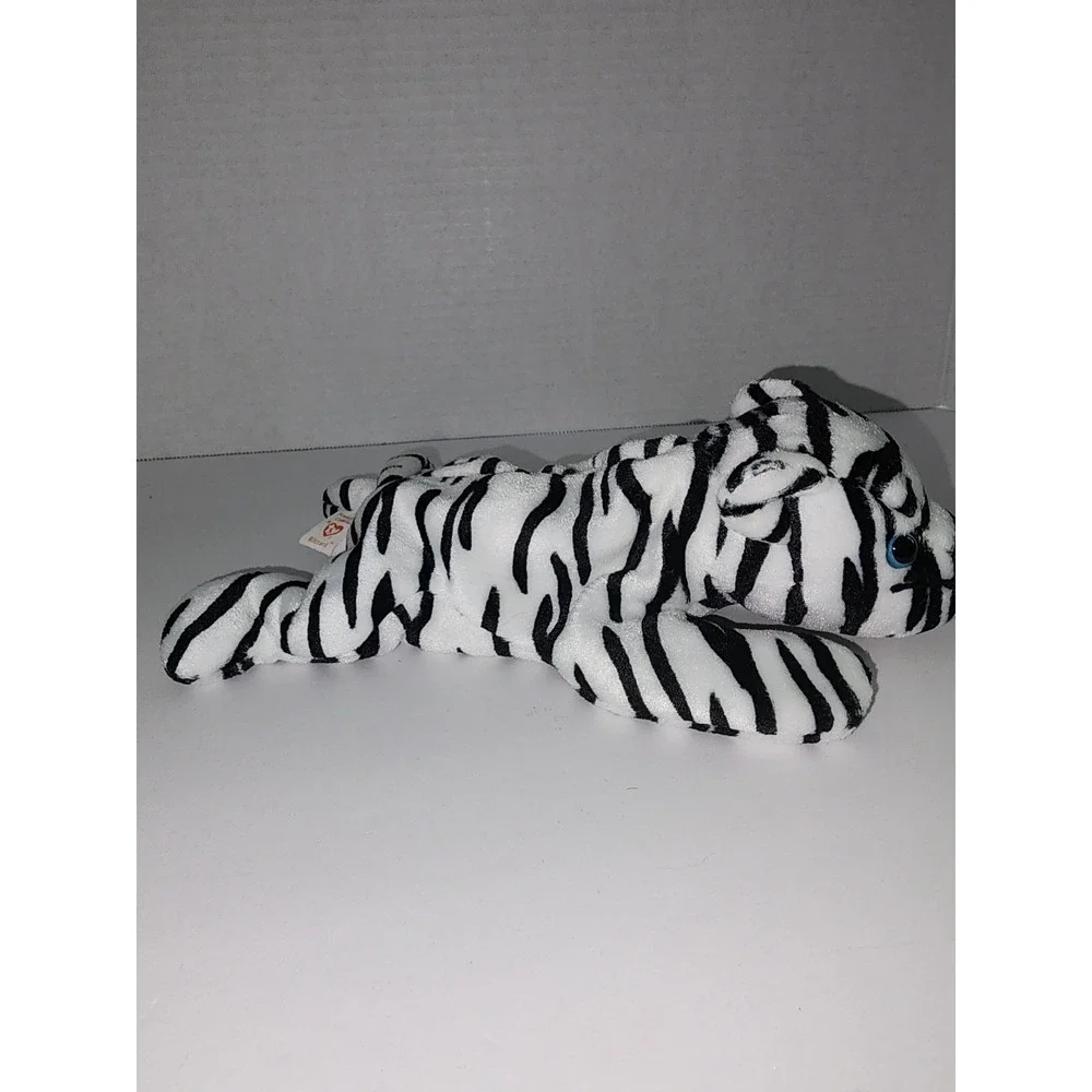 Ty Beanie Babies Blizzard‎ The White Tiger Red Star Tag